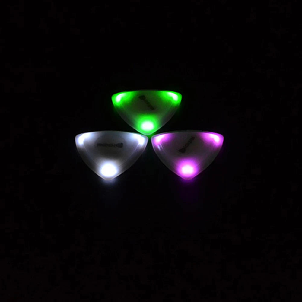 Glow-in-the-Dark Non-Slip Guitar Picks with LED Light - Perfect for Electric, Acoustic, Bass, and Folk Music!
